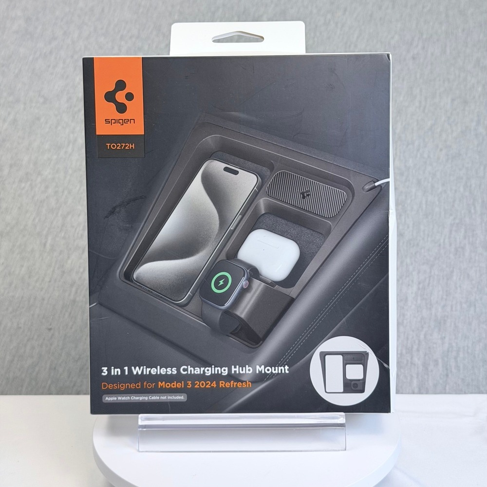 Spigen 3-in-1 Wireless Charging Hub Mount Tesla Model 3 2024 Refresh TO272H